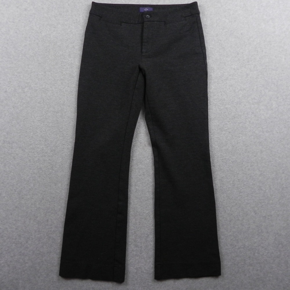 NYDJ Pants Womens 2P Petite Ponte Knit Bootcut Trousers Flat Front Dark Gray